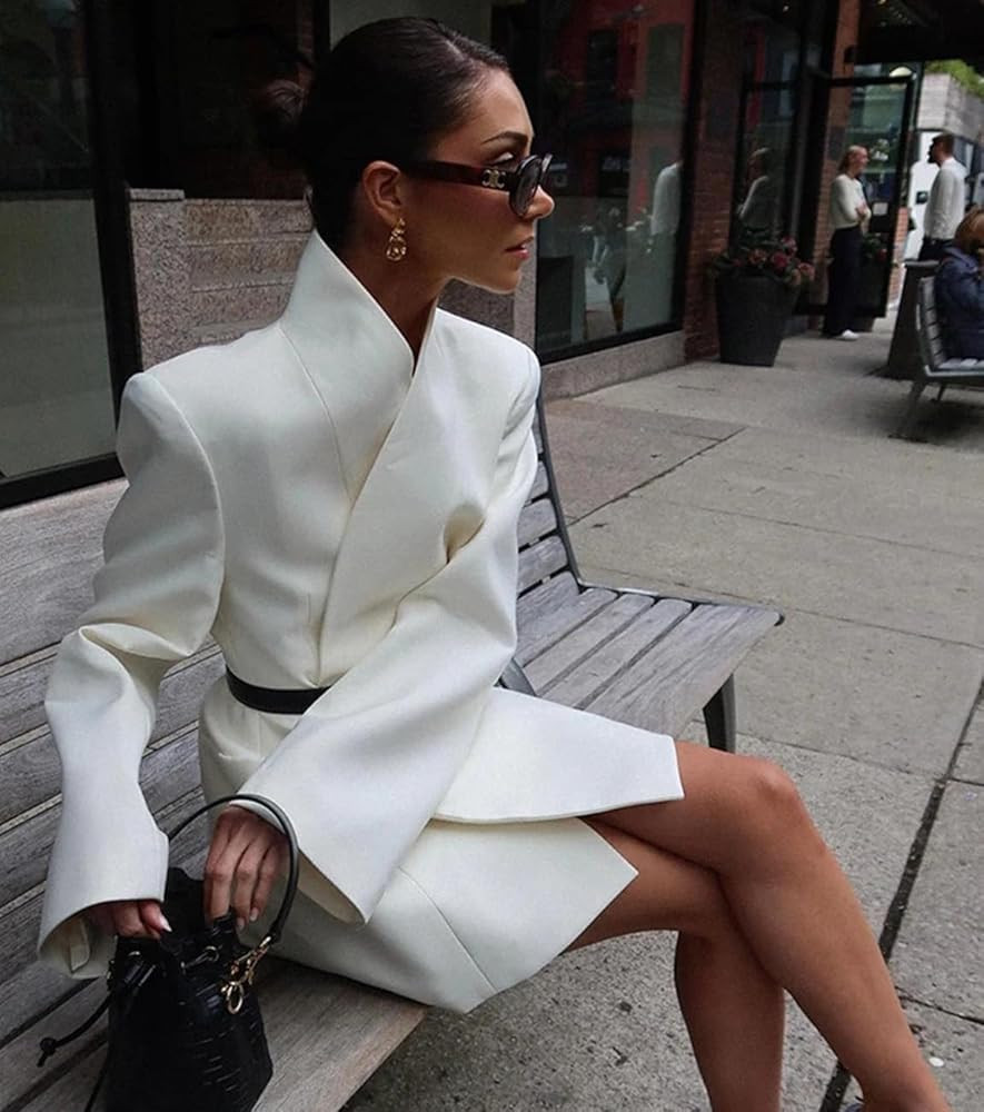 Women's Casual Suit Jacket Work Office Events Blazer Dress with Pockets | Amazon (US)