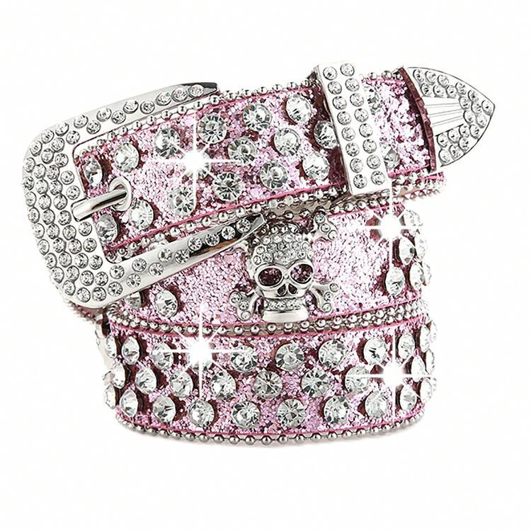 $9.09
$14.20
-36%
Pay now or in 4 payments of $2.27 
Extra Savings $3.08 Off

Save $0.45 off this item after joining.
1pc Y2K Glitter Rhinestone Skull Metallic Studded Belt, Fashion Casual Party Waist Belt For Women, Suitable For Daily Use And Holidays Summer, School Fall, Autumn, Halloween
4.88
(50)
#11 Bestseller
in Pink Women Belts

Size
Size Guide
80
90
100
Qty:

Almost sold out!
 | SHEIN