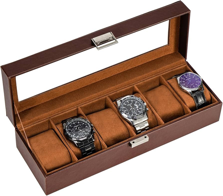 ProCase Watch Box, 6 Slot Mens Watch Case, Watch Storage Holder Organizer, Watch Display Case wit... | Amazon (US)