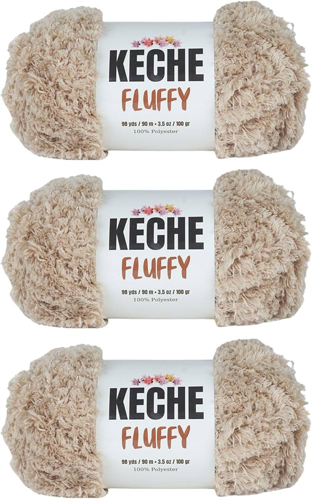 KECHE Fluffy Bulky Yarn – Super Soft Chunky Fuzzy Blanket Weight # 5 Yarn for Knitting Crocheti... | Amazon (US)