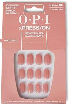 OPI xPRESS/ON Somewhere Over the Rainbow Mountains | Nude Short Round Press On Nails | With Nail ... | Amazon (US)