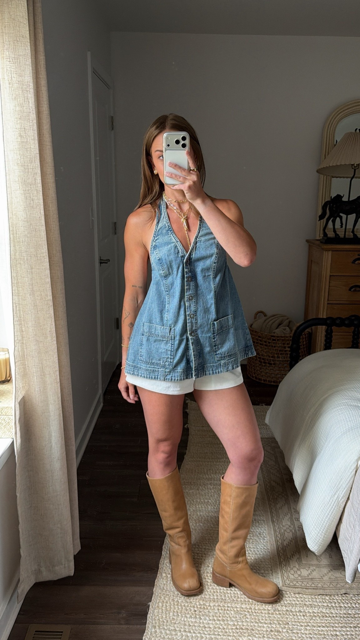 6/16/26 Casual Summer Outfit of the Day

One of my favorite casual summer outfits lately 🤍 wearing an older Free People denim vest with my lightweight Aritzia shorts, layered Kendra Scott jewelry, and tall Steve Madden boots. Easy, timeless pieces that I know I’ll keep reaching for all summer long. Everything I can link is linked here ✨

#LTKootd #LTKgrwm #LTKSeasonal