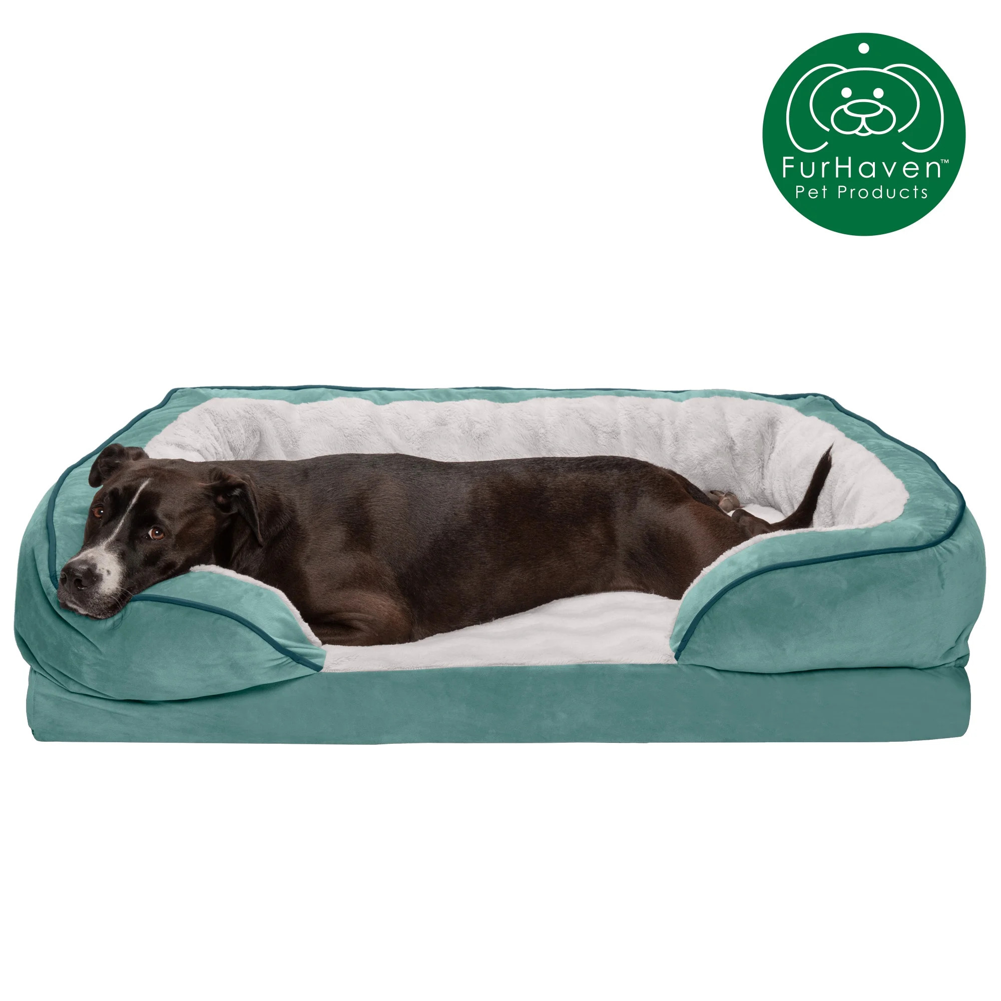 FurHaven Pet Products | Full Support Orthopedic Perfect Comfort Velvet Waves Sofa Pet Bed Dogs & ... | Walmart (US)