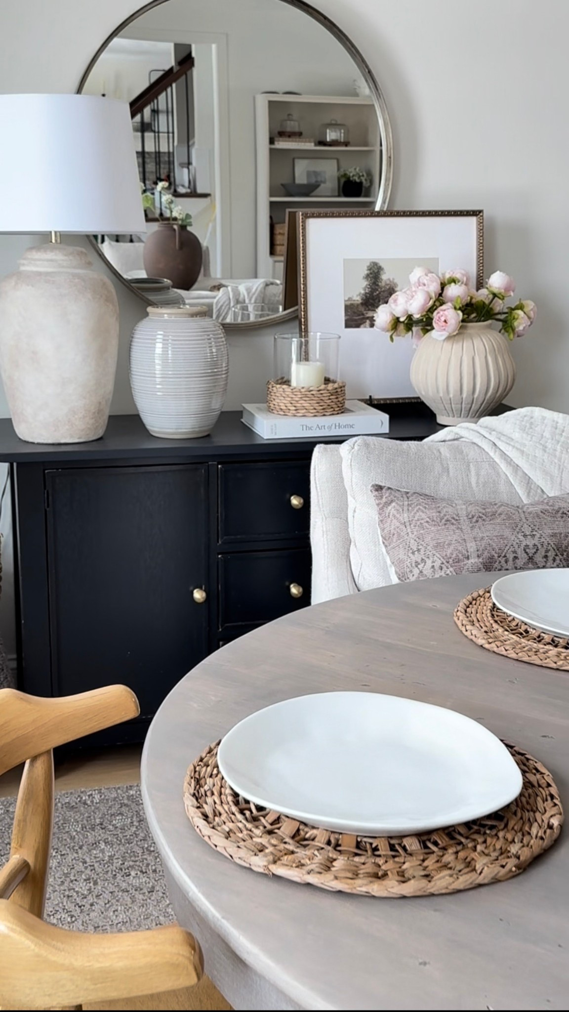 Corner of my kitchen. This is where we eat dinner most nights. Love these new charges. I got paired with the white plates. Looks so pretty on a round kitchen table.

#LTKHome #LTKSeasonal