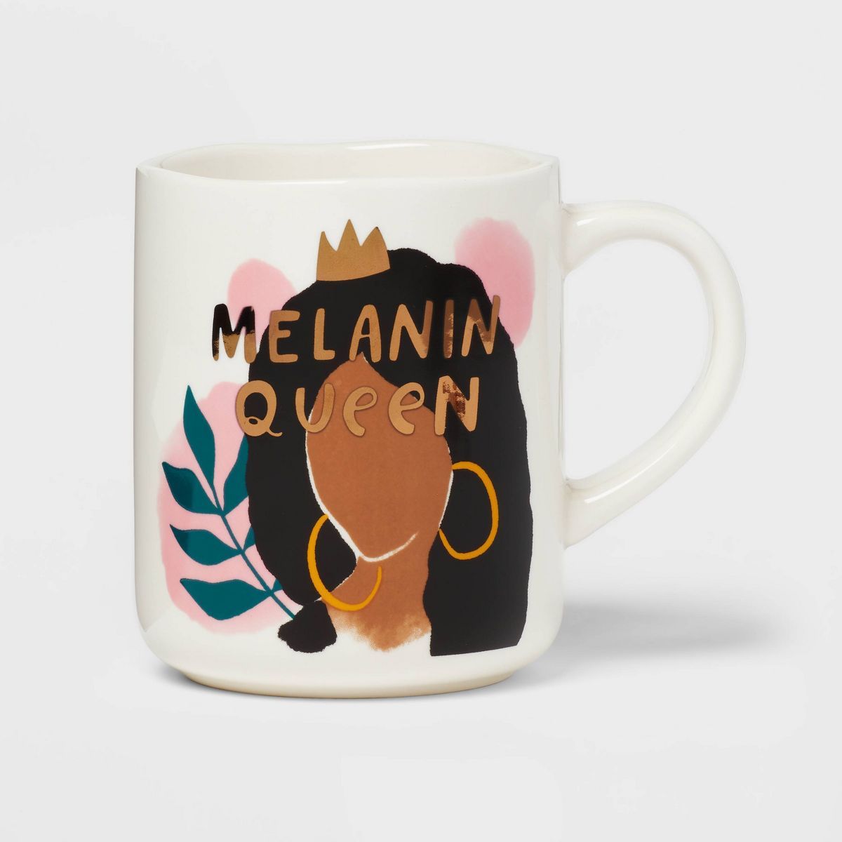 16oz Stoneware Melanin Queen Mug White - Opalhouse™ | Target