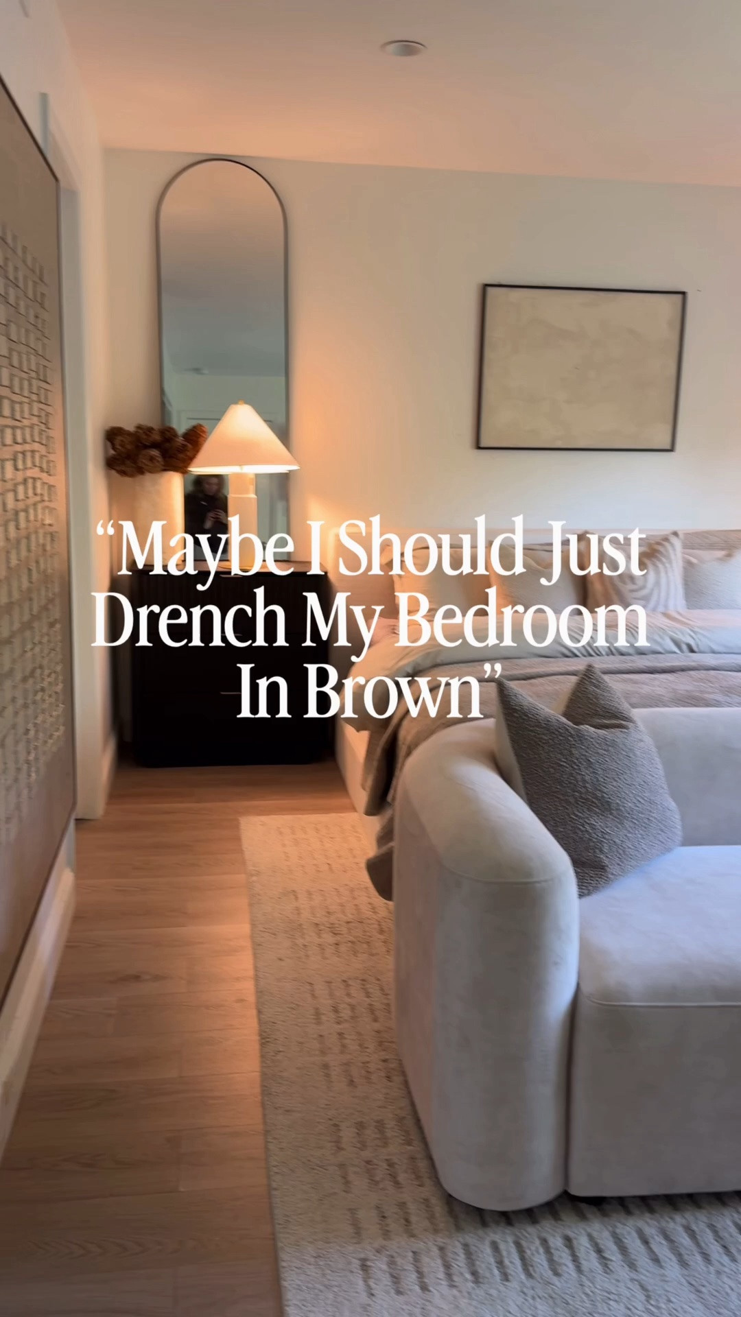 Maybe I should just drench my bedroom in brown...🤎

Chocolate tones, warm lighting, layered textures and all the cozy details. I fear there's no such thing as too much brown in this house. 😂 The moodier it gets, the more I love it.

Warm, cozy, collected — exactly how a bedroom should feel. ✨
Wall Color Velvet Chocolate Benjamin Moore. 

 #Bedroom
 #bedroomdecor

#LTKHome #LTKU #LTKselfcare