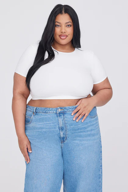 365 SCULPTING LOUNGE SHORT SLEEVE CROP T-SHIRT - COCONUT MILK | TALA (UK)