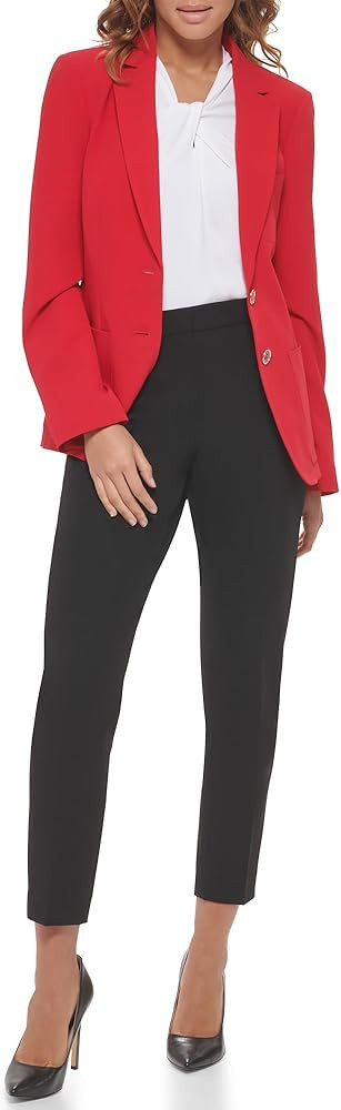 Tommy Hilfiger Women's Work Two Button Blazer Jackets | Amazon (US)