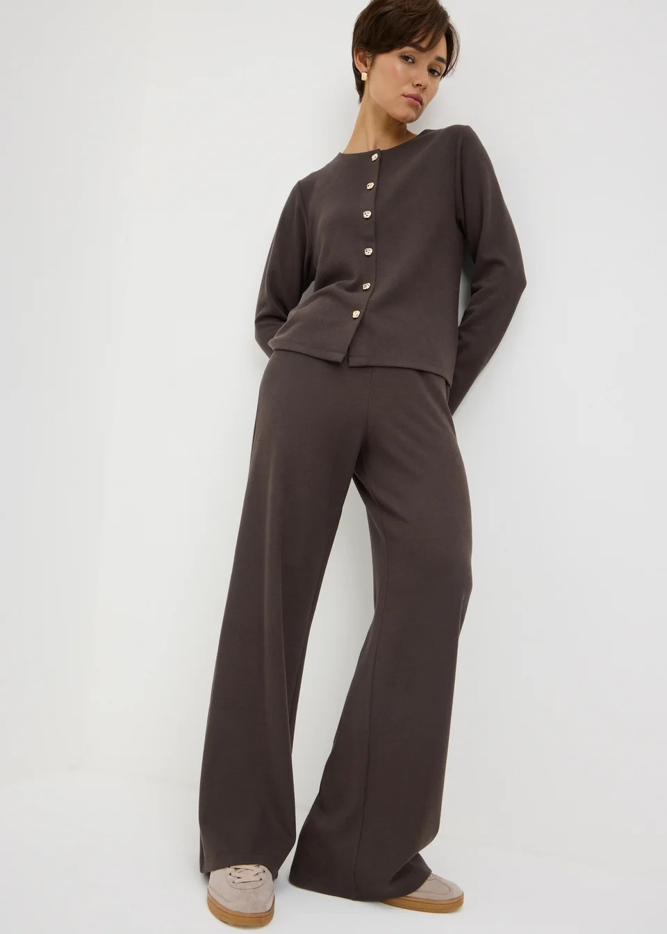 Chocolate Soft Touch Co Ord Trousers | Matalan (UK)