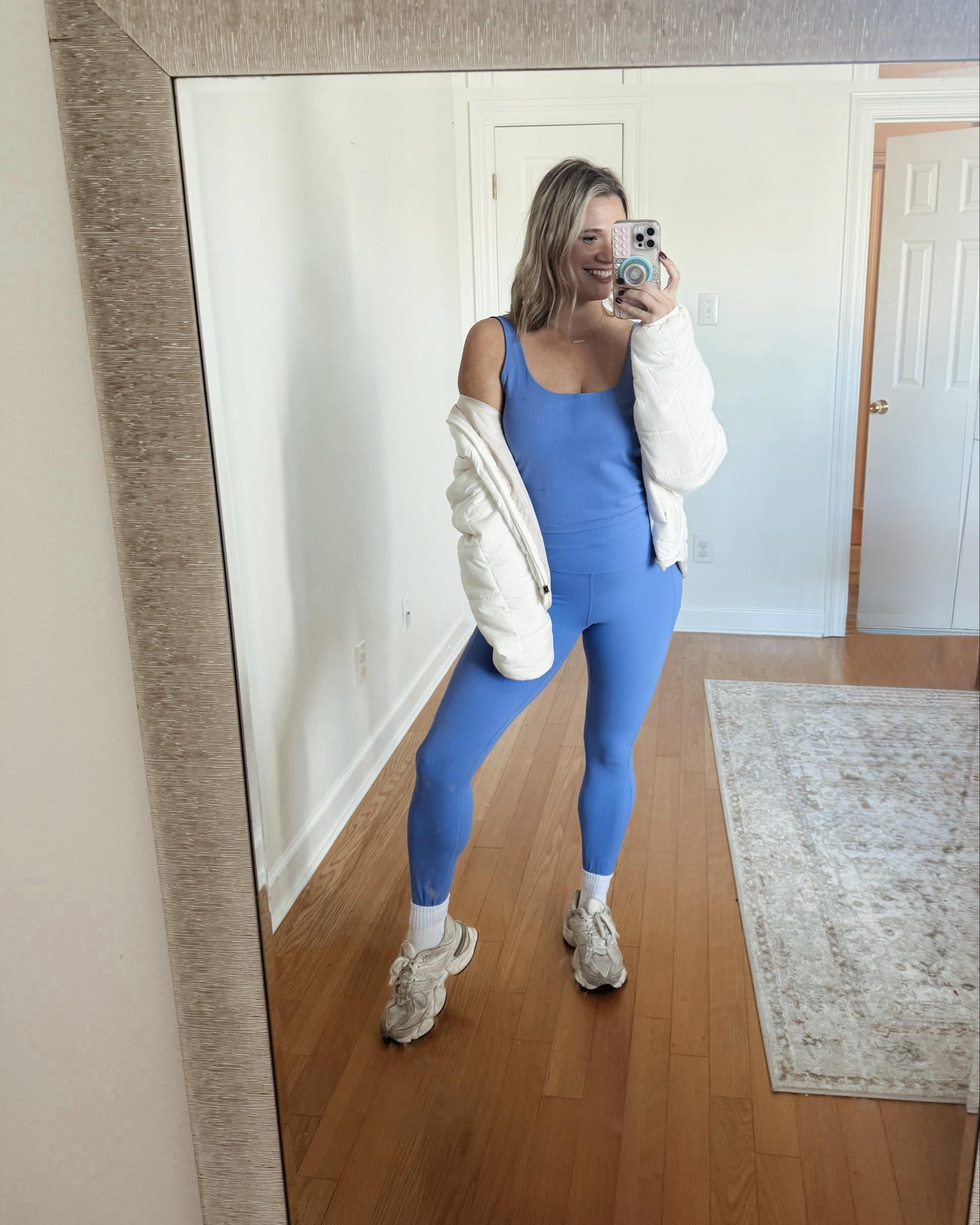 Warm & cozy but make it cute (& cheap 🤪) Perfect for Pilates & running errands. Literally so soft & fits like a glove! I meannn LuluLemon who?? 😂💙 These are a fracture of the cost of most name brands? 

#LTKSaleAlert #LTKTravel #LTKFindsUnder50