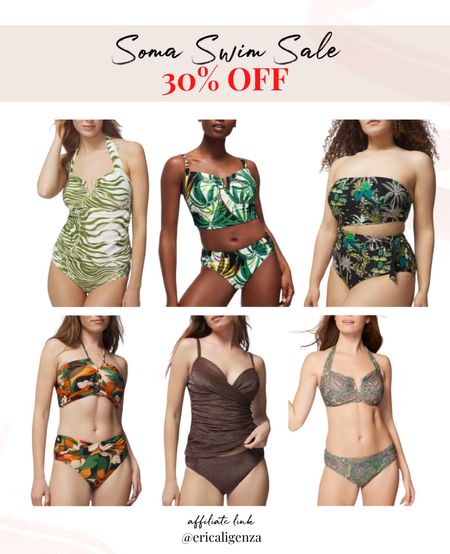 Soma swimwear on sale - 30% off! 

Tankini swimsuit // palm print two piece bathing suit // one piece swimsuit with cutouts // twist front bikini // metallic tankini // paisley bikini 

#LTKSwim #LTKSaleAlert #LTKSeasonal