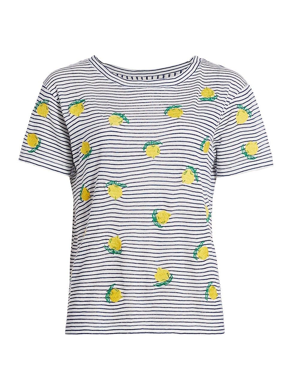 Banner Day Women's Lemon & Stripes T-Shirt - Navy White - Size 1 (Small) | Saks Fifth Avenue