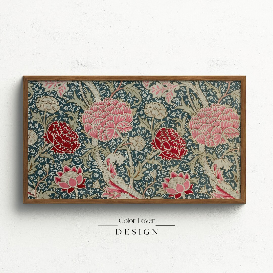 William Morris Frame TV Art | Arts and Crafts Floral Flowers Samsung Frame TV Art Tapestry LG Tv ... | Etsy (US)
