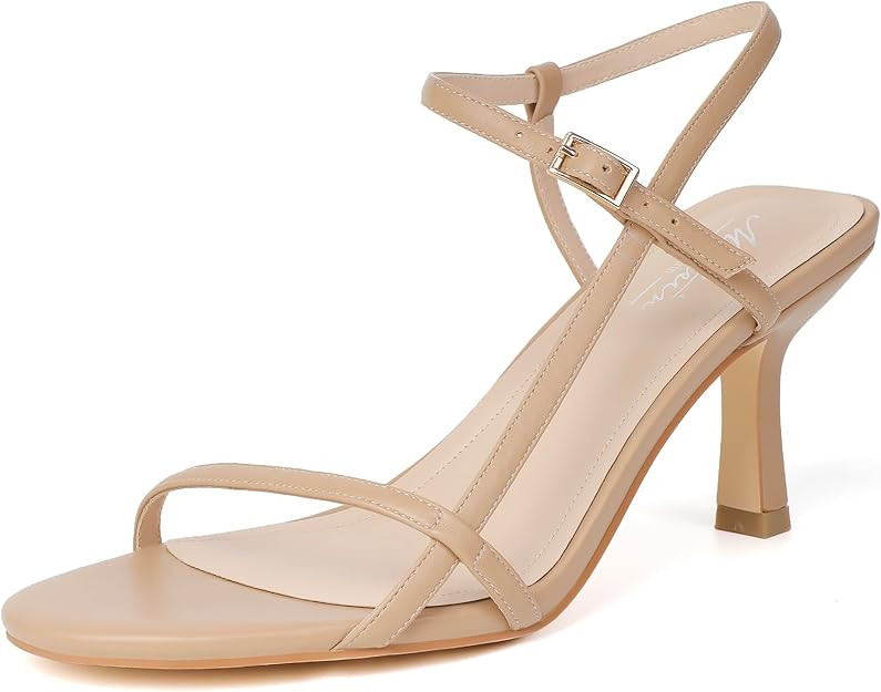 Mostrin Heels for Women Strappy Sandals Square Open Toe High Heel Sandals Ankle Strap Stiletto He... | Amazon (US)