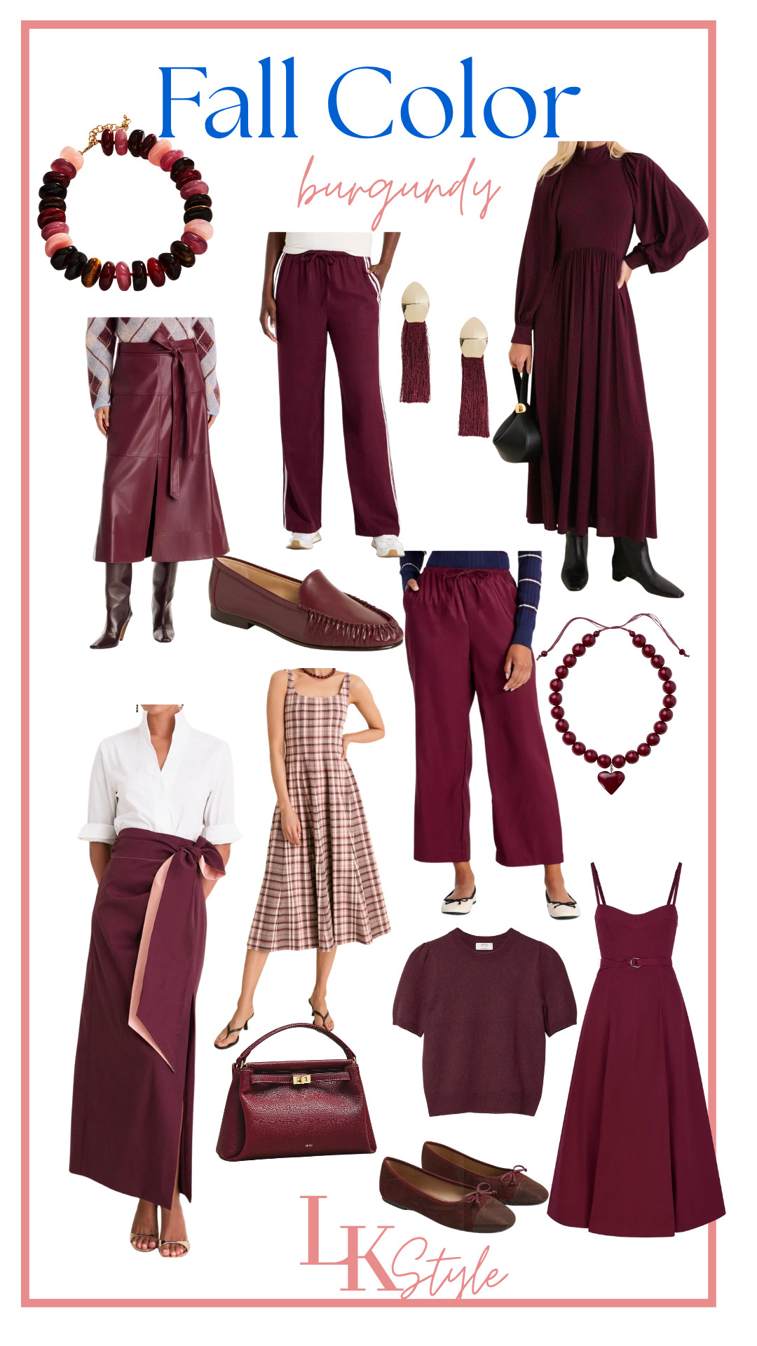 My favorite color of fall...burgundy!  From dresses, to leather skirts to pants and accessories...this color is perfect for your fall wardrobe.  Here are some pieces that I am eyeing in burgundy. 

 #LTKSeasonal #LTKOver40 #LTKPetite