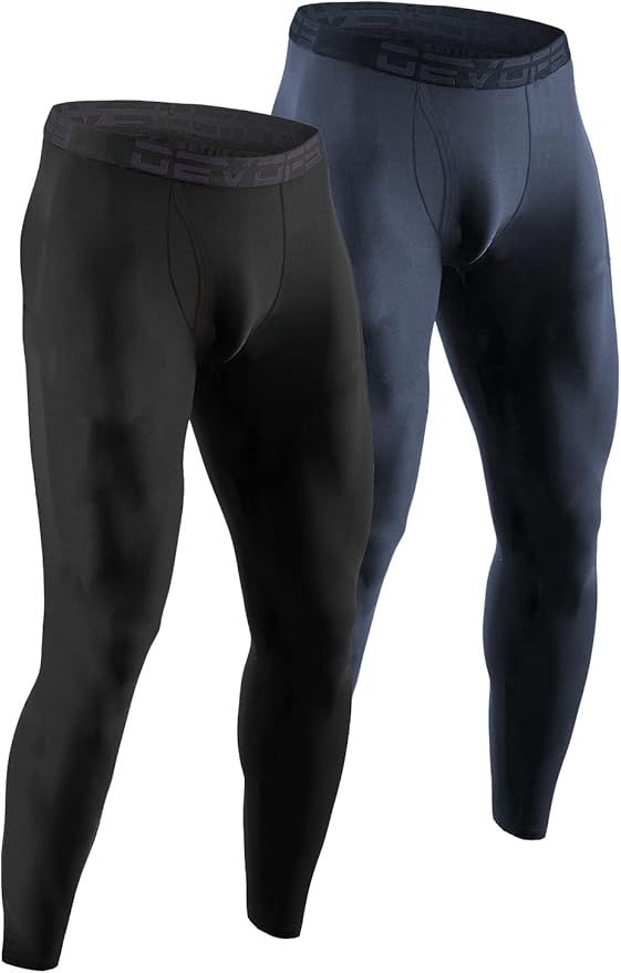 DEVOPS 2 or 3 Pack Men's Thermal Compression Pants, Athletic Leggings Base Layer Bottoms | Amazon (US)