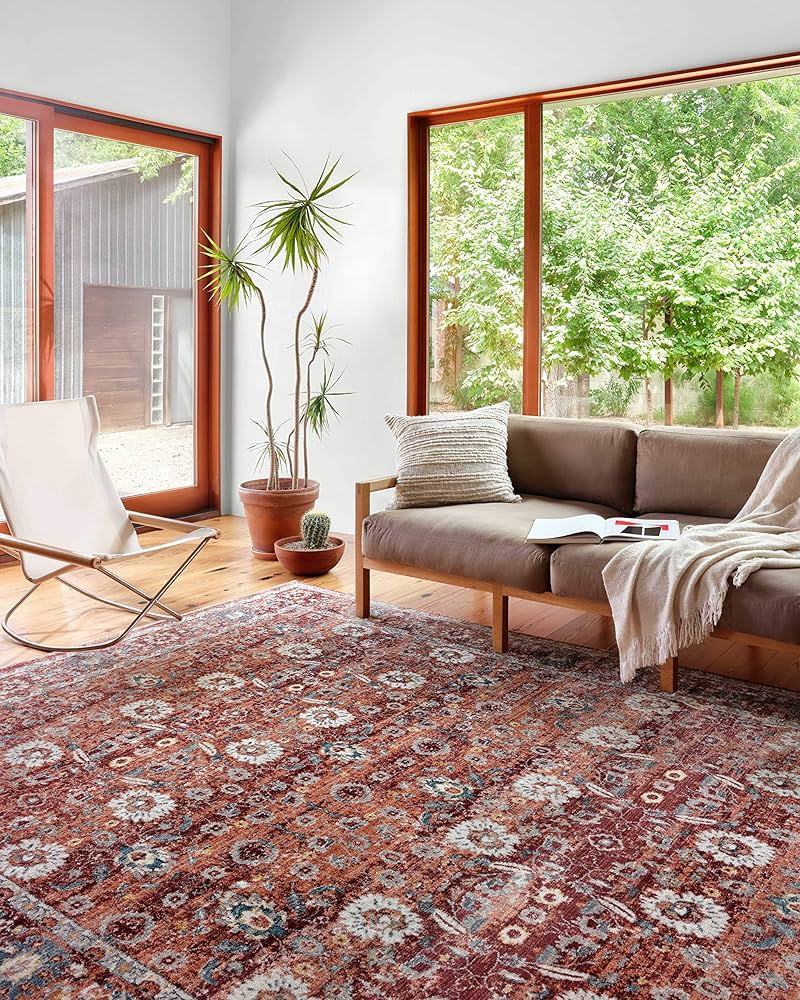 Loloi II Samra Collection SAM-07 Brick/Multi 7'-10" x 10' Area Rug | Amazon (US)