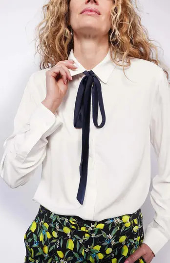 The Empower long Sleeve Bow Button Up | Nordstrom