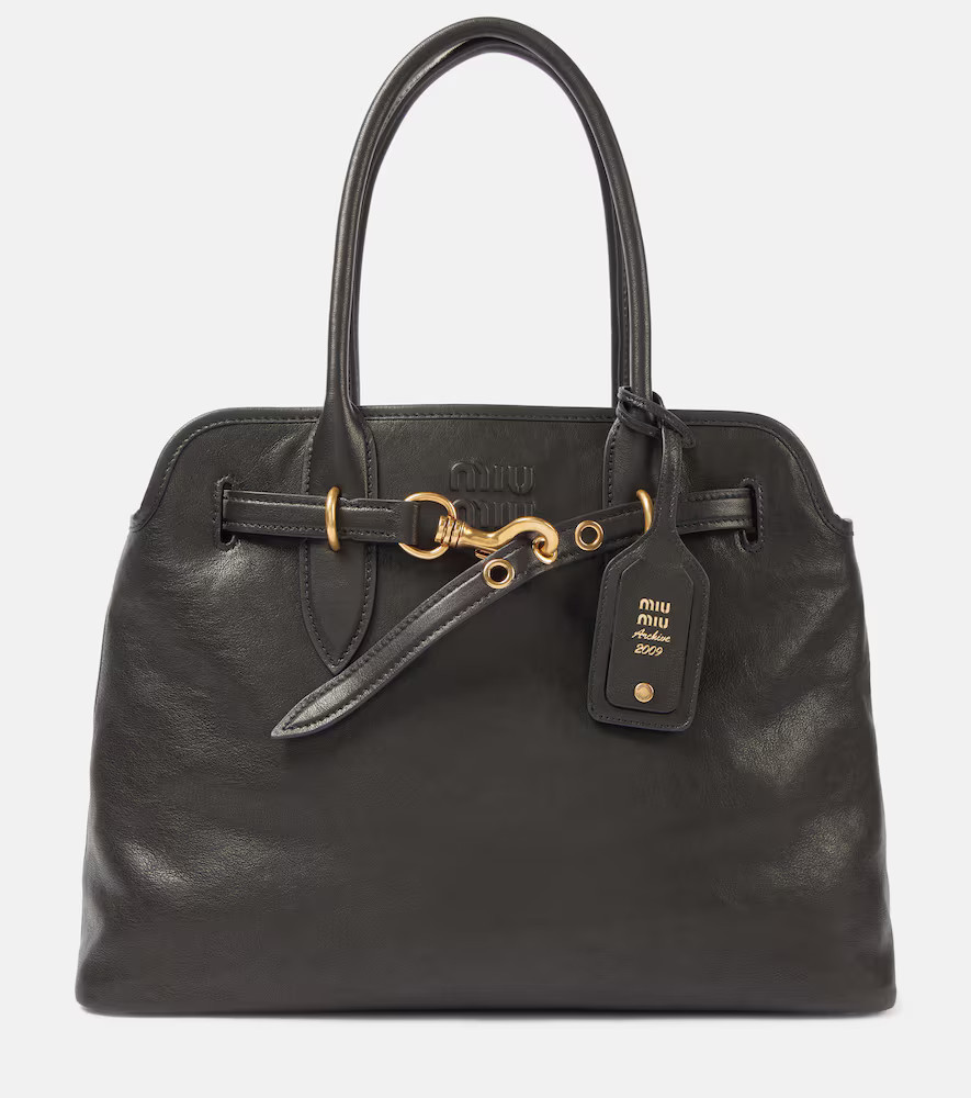 Miu Miu Aventure Medium leather tote bag | Mytheresa (UK)