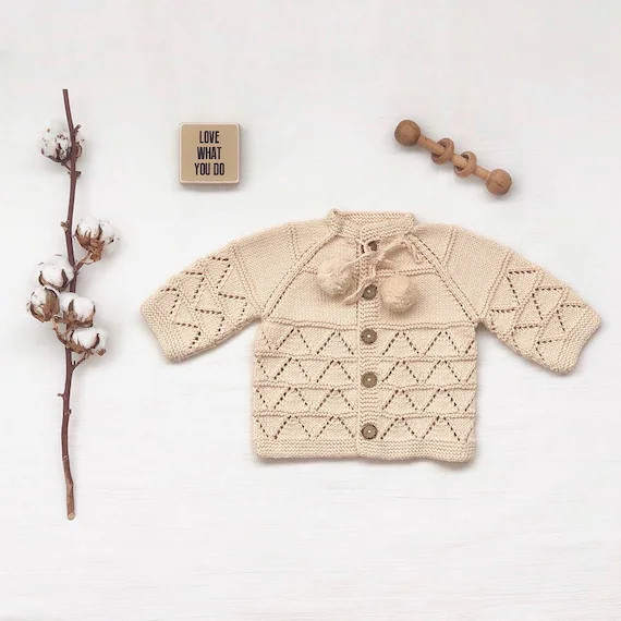 Hand Knitted Baby Cardigan  Handmade Baby Cardigan  100% | Etsy | Etsy (US)