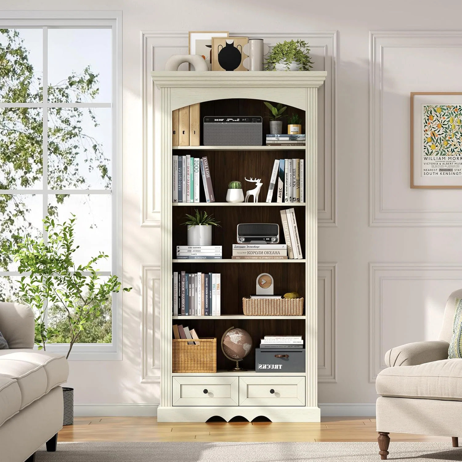 70.8'' Tall Arched Bookcase | Wayfair North America