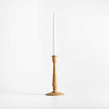 Simson Medium Oak Wood Taper Candle Holder 10.5" | Crate & Barrel | Crate & Barrel