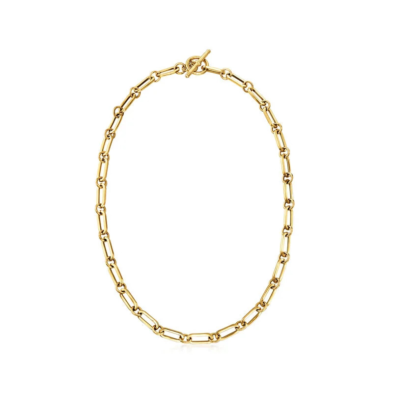 Italian 18kt Gold Over Sterling Paper Clip Link Necklace | Ross-Simons