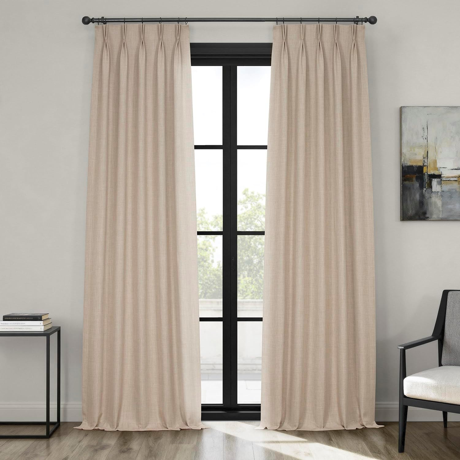 HPD Half Price Drapes Faux Linen Room Darkening Curtains for Bedroom 108 Inches Long (1 Panel) - ... | Amazon (US)