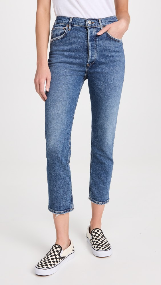 AGOLDE Riley High Rise Straight Crop Jeans | Shopbop | Shopbop