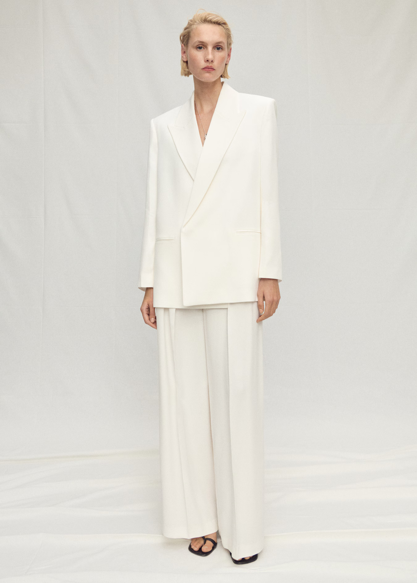 Double-breasted lyocell suit jacket - Women | MANGO United Kingdom | MANGO (UK)