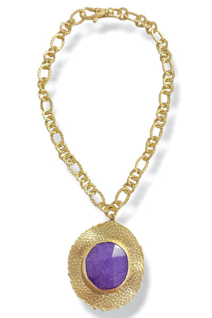 Virtue The Suzanne Purple Gemstone Disc Necklace | The Willow Tree