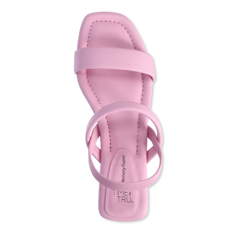 Time and Tru Women's Slingback Low Block Heel Sandals | Walmart (US)