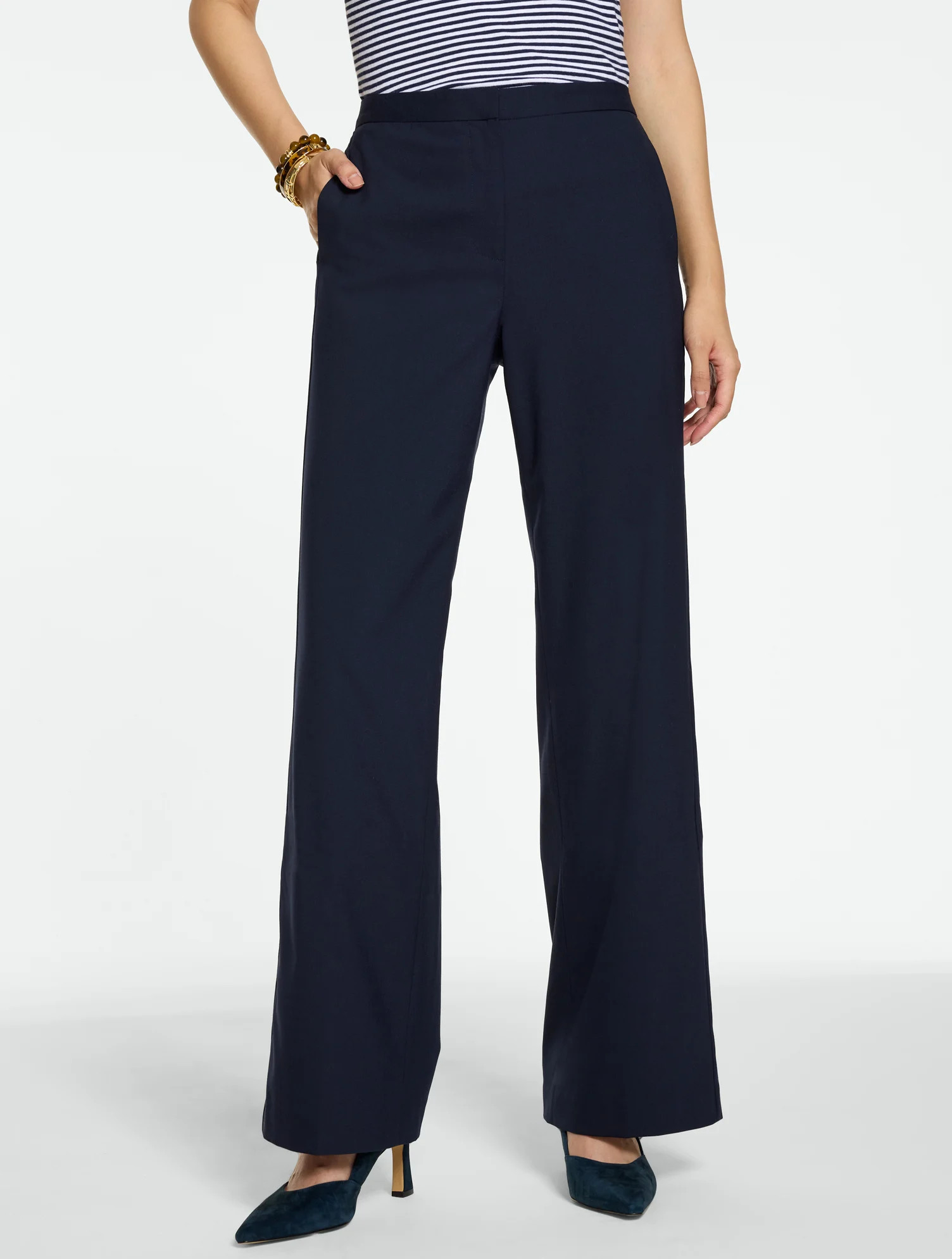 Wool Blend Wide Leg Pants | Talbots