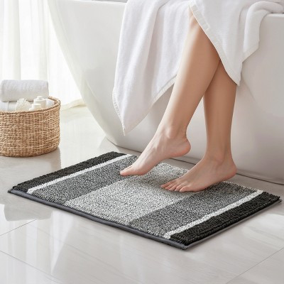 Subrtex Chenille Bathroom Rugs Non-Slip Absorbent Super Cozy Bathroom Mat Carpet (Gray,16"x24") | Target