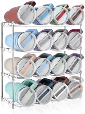 Stackable Water Bottle Organizer, Large Compartment Water Bottle Holder for Stanley 40 oz Tumbler... | Amazon (US)