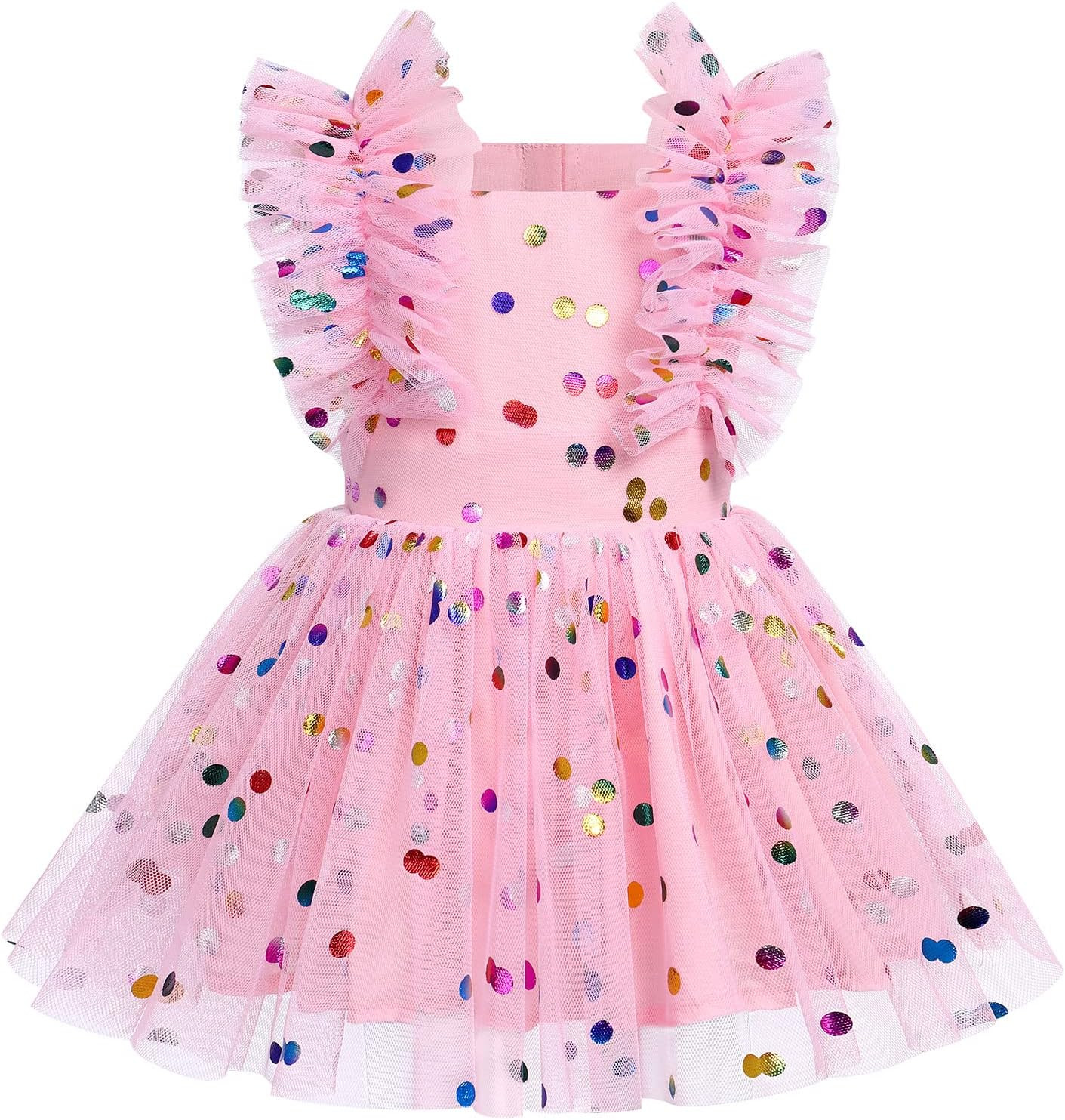 Newborn Baby Girl 1st Birthday Outfit Princes Dress with Diaper Cover Lace Ruffles Romper Tutu Ca... | Amazon (US)