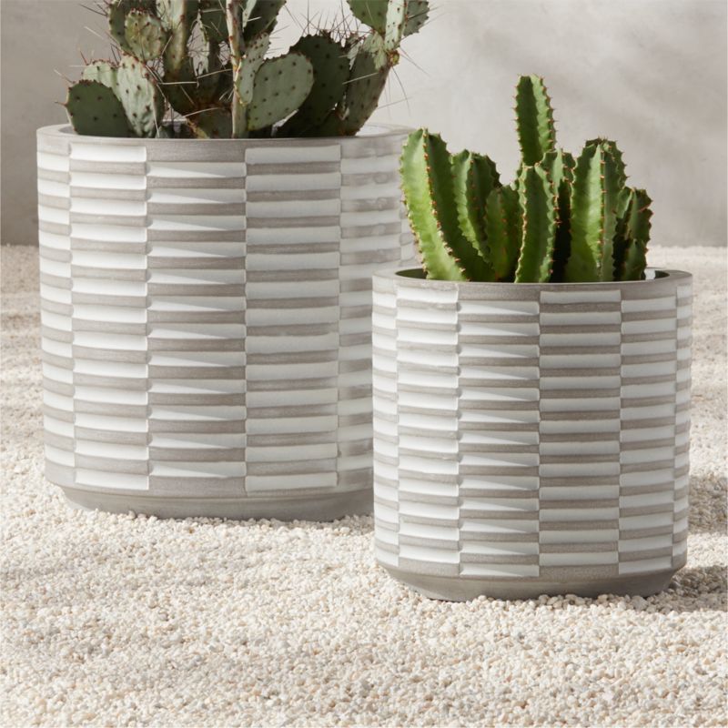 Rae Grey Indoor/Outdoor Modern Stone Planters | CB2 | CB2