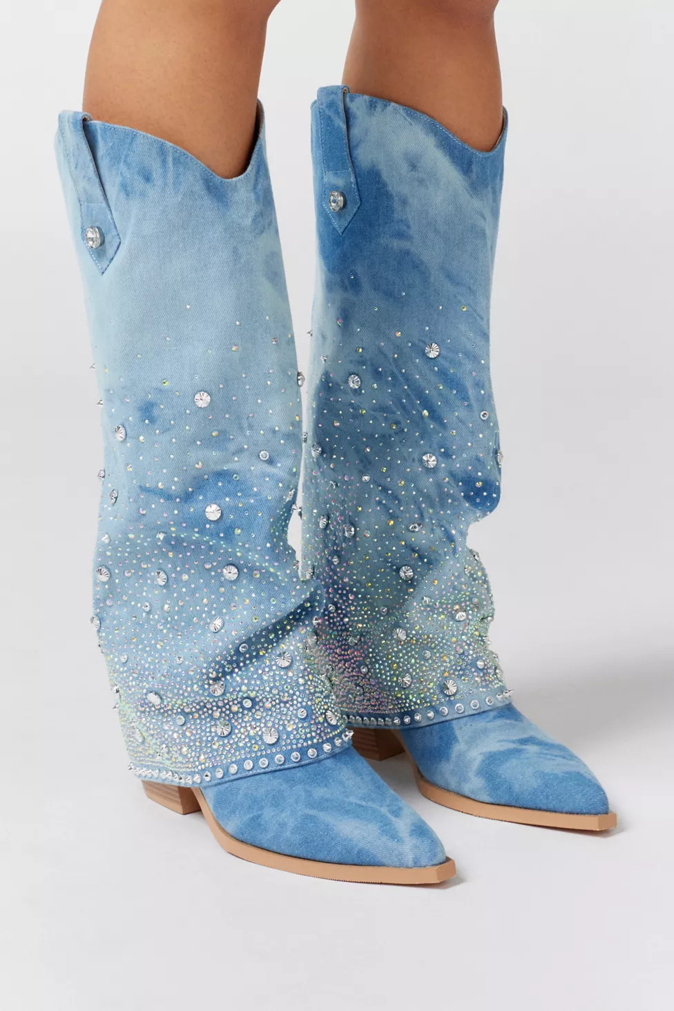 Azalea Wang Mellow Denim Cowboy Boot | Urban Outfitters (US and RoW)