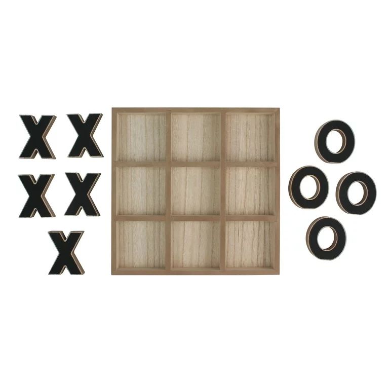 Mainstays Decorative Wood Tic-Tac-Toe Set, Brown | Walmart (US)