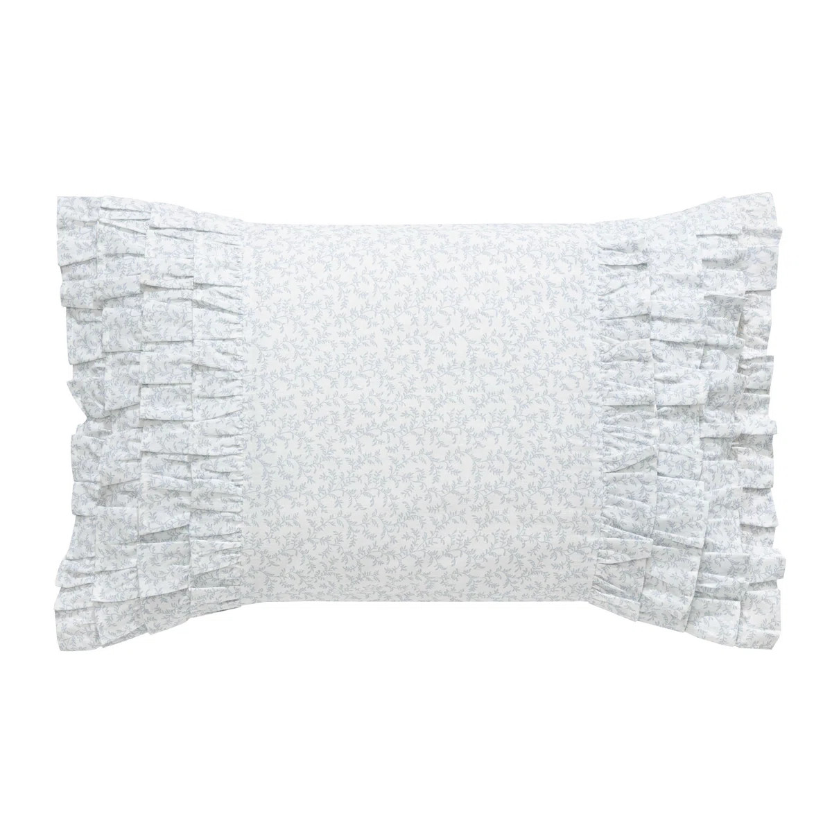 Laura Ashley Chloe Blue Floral Cotton Throw Pillow | Wayfair North America