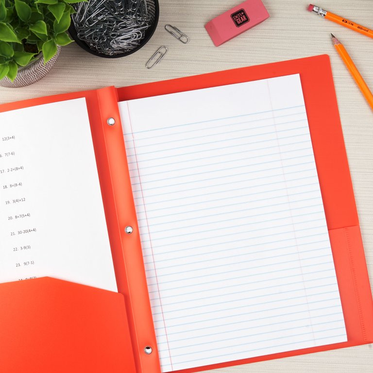 Pen Gear 3-Prong Poly Folder, Orange, 9.4" x 11.4" | Walmart (US)
