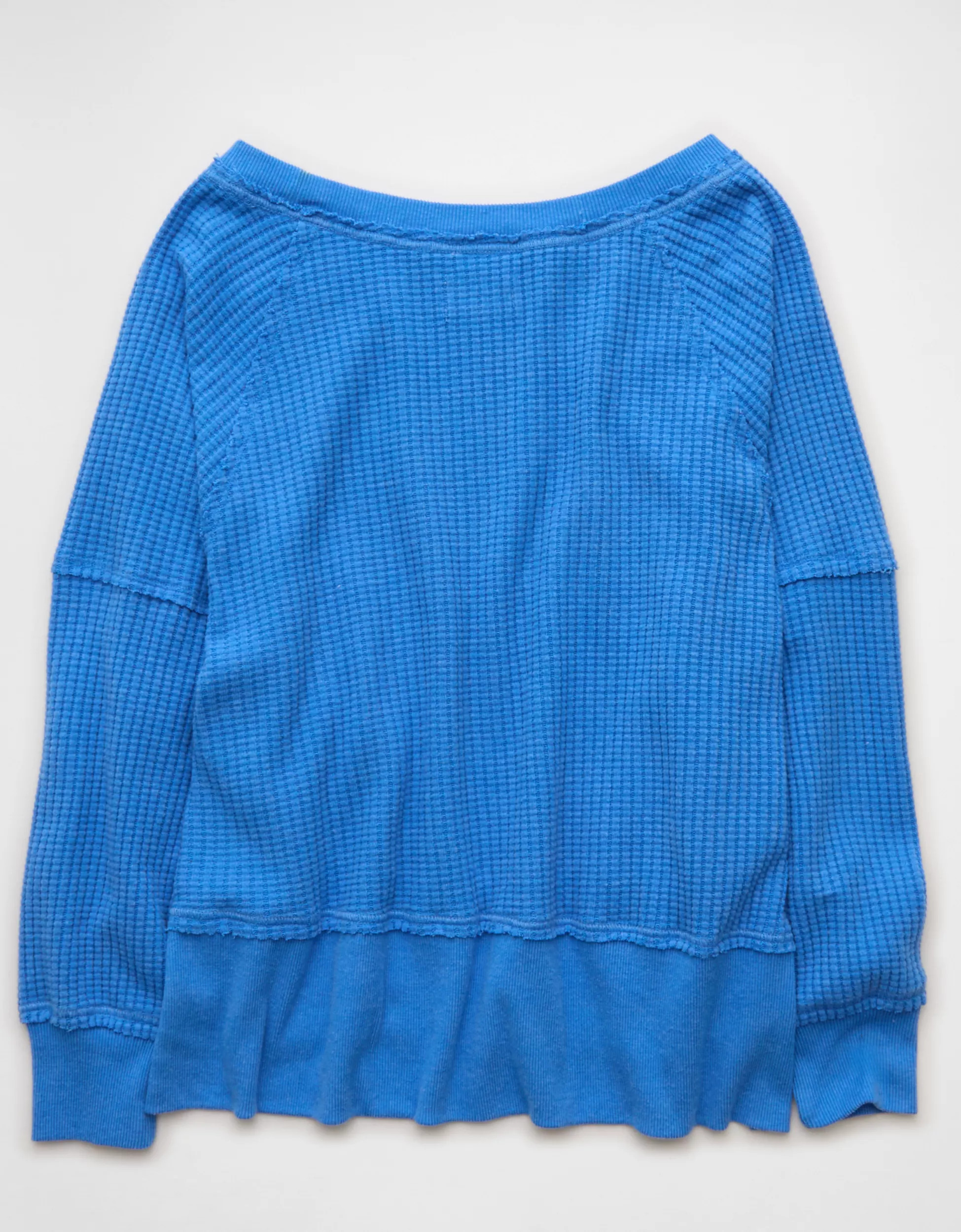 AE Big Hug Off-The-Shoulder Waffle Sweatshirt | American Eagle Outfitters (US & CA)