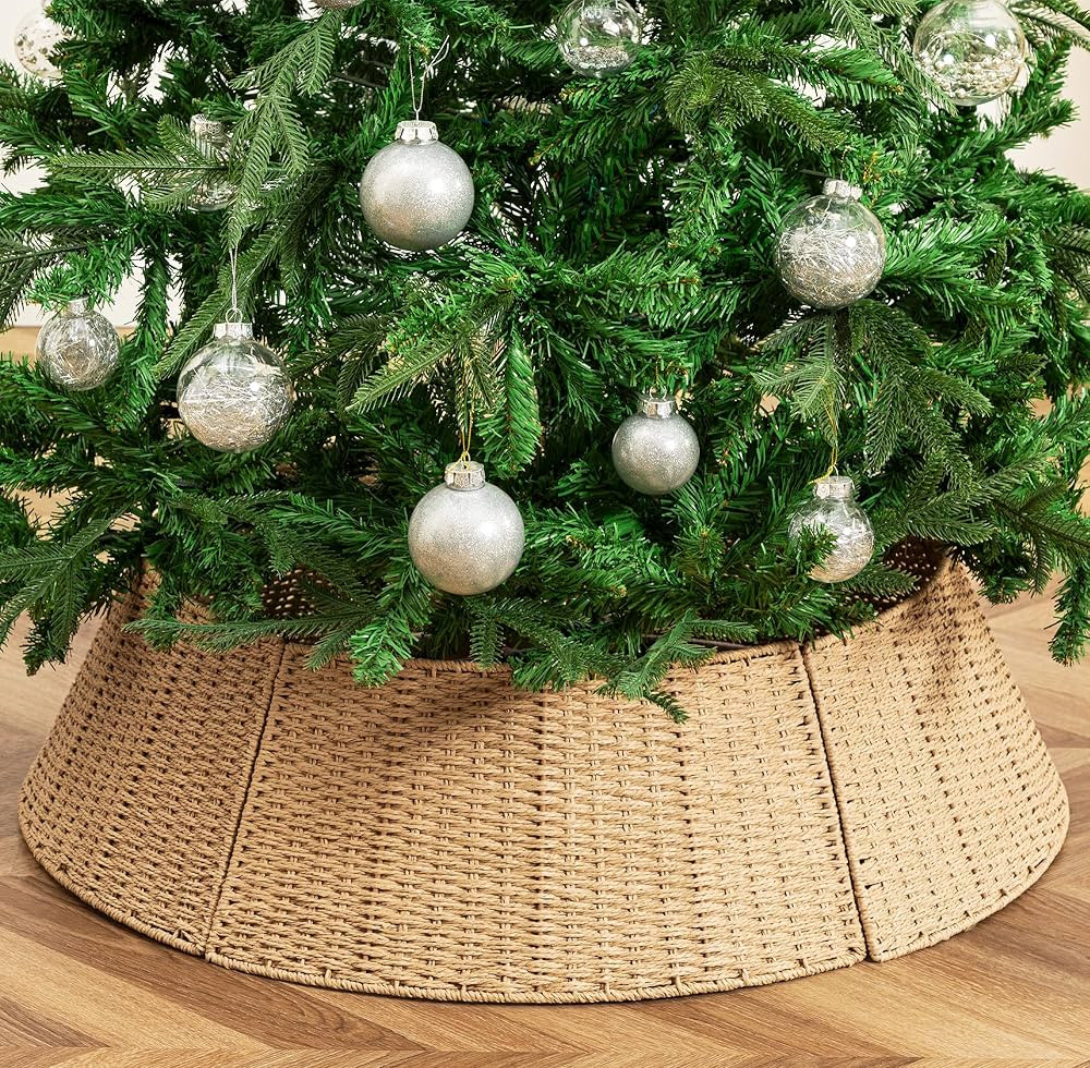HBlife 32 Inch Christmas Tree Collar, Handwoven Farmhouse Tree Collar Ring, Rustic Christmas Tree... | Amazon (US)