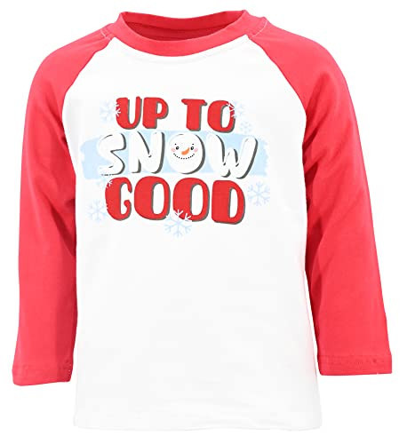 Boys Up to Snow Good Kids Christmas Long Sleeve Shirt Clothes (12Y, Red) | Amazon (US)