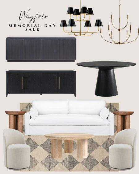 Wayfair’s Memorial Day Clearance is here. Deals up to 70% off so many pieces! Plus free and fast shipping 🙌🏼 shop the sale until 5/28. #wayfairpartner #Wayfair #liketkit #ltkhome

Modern furniture. White sofa. Black dining table round. Black sideboard modern. Wooden coffee table round. Wooden side table round. 

#LTKSaleAlert #LTKHome