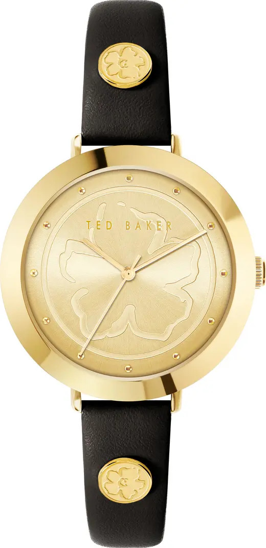 Ted Baker London Ammy Magnolia 3H Leather Strap Watch, 34mm | Nordstrom | Nordstrom
