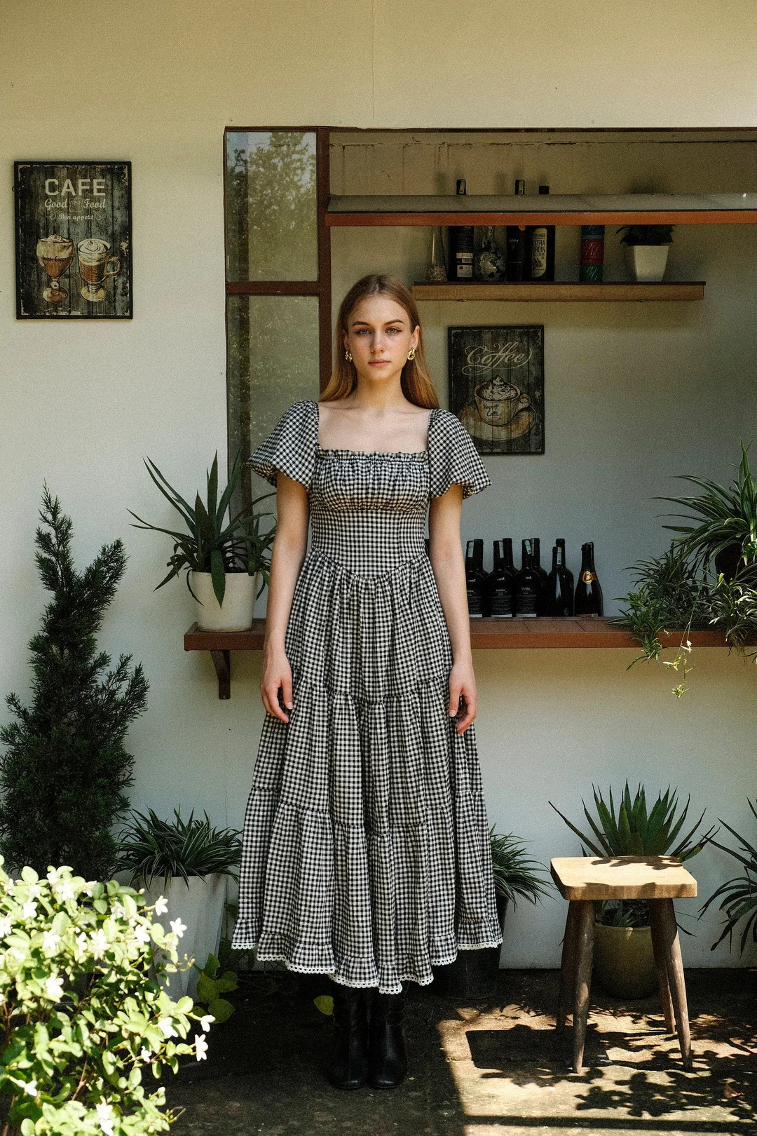 Charlottes in Gingham Linen Maxi Dress: Smocked Boho Sundress - Etsy | Etsy (US)