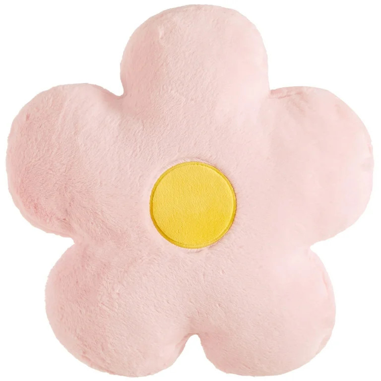 Your Zone 16"  Huggable Flower Pillow & 50" x 60" Throw Set, Pink - Walmart.com | Walmart (US)