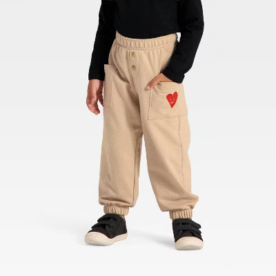 Toddler Boys' French Terry Cargo Pants - Cat & Jack™ Light Taupe 18M | Target