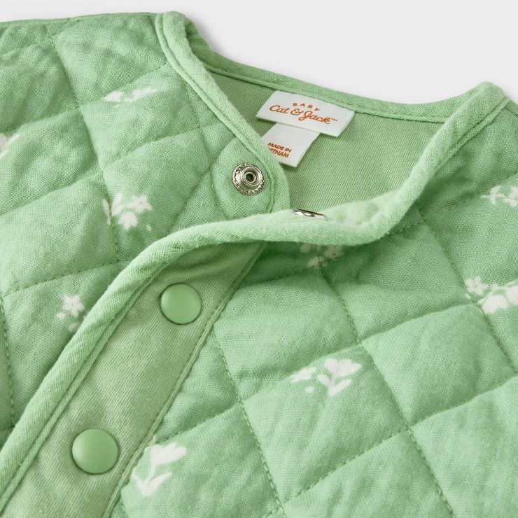 Baby Girls' Diamond Quilted Denim Jacket - Cat & Jack™ Green | Target